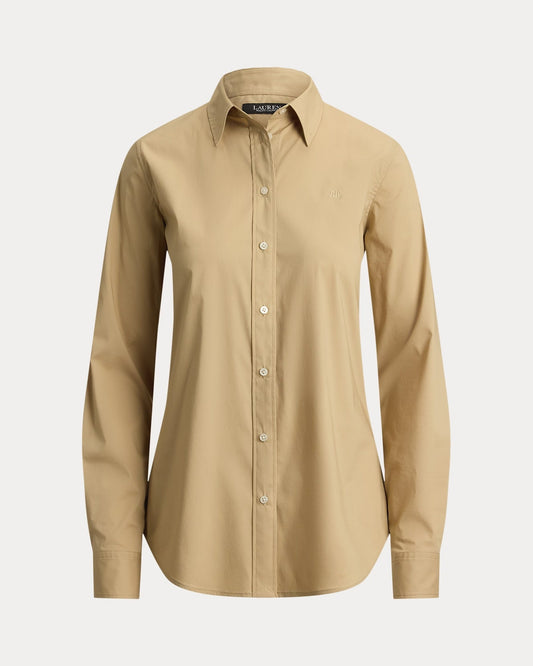Young Ideas & Henmores -Woven Long Sleeve Shirt -Birch Tan -XS