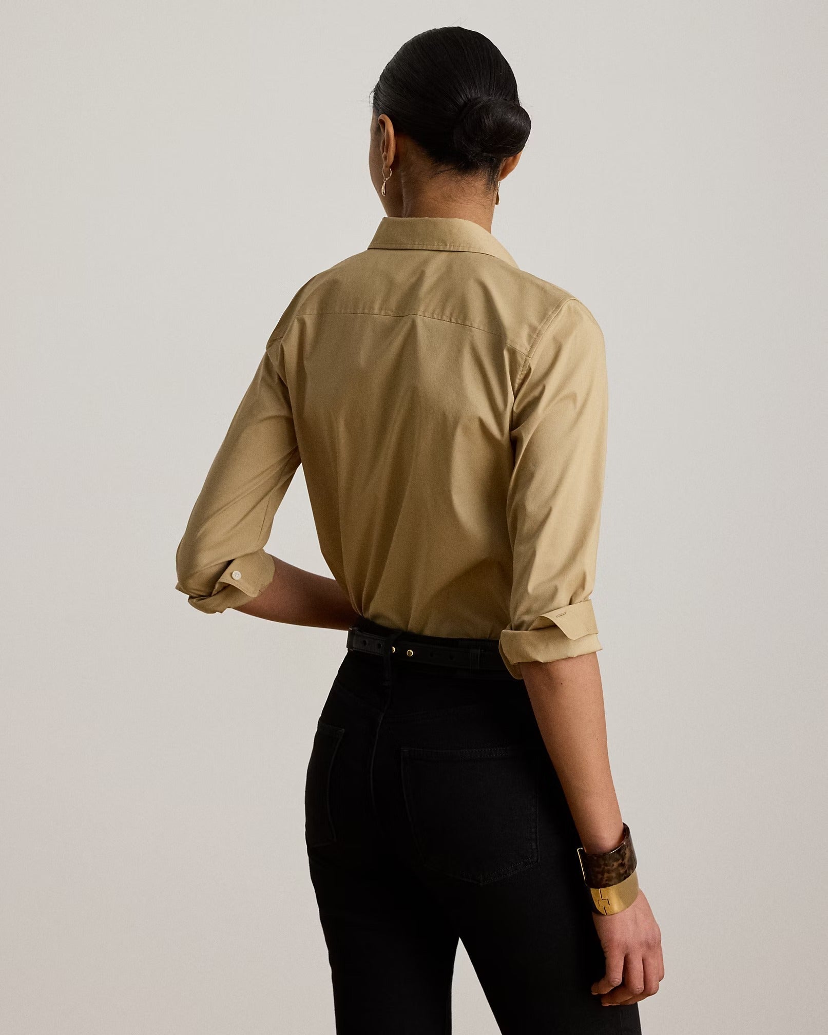 Young Ideas & Henmores -Woven Long Sleeve Shirt -Birch Tan -XS