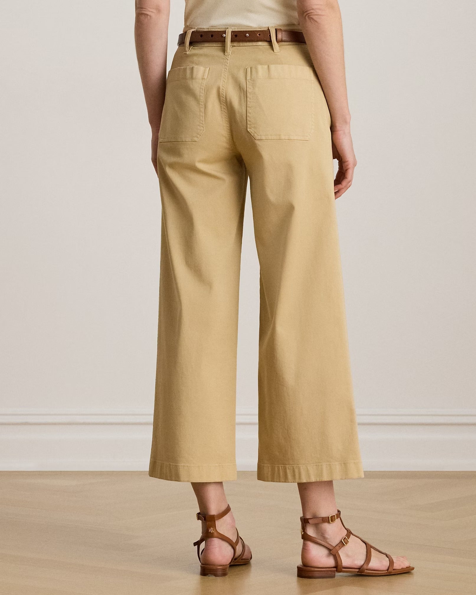 Young Ideas & Henmores -Yurshane Cropped Flat Front Trousers -Birch Tan -8