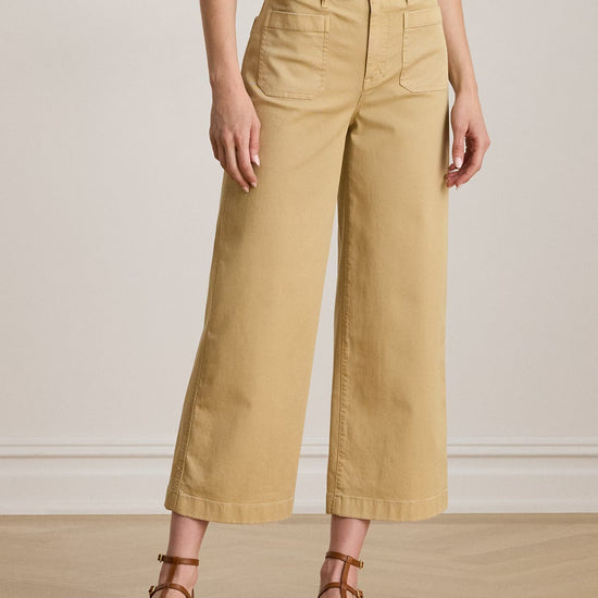 Young Ideas & Henmores -Yurshane Cropped Flat Front Trousers -Birch Tan -8