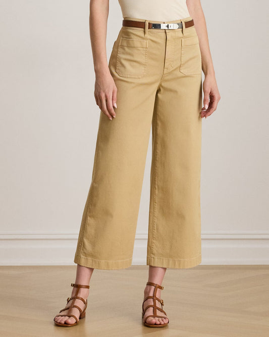 Young Ideas & Henmores -Yurshane Cropped Flat Front Trousers -Birch Tan -8