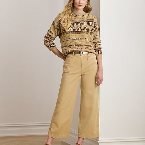 Young Ideas & Henmores -Yurshane Cropped Flat Front Trousers -Birch Tan -8