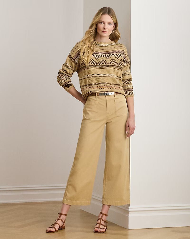 Young Ideas & Henmores -Yurshane Cropped Flat Front Trousers -Birch Tan -8