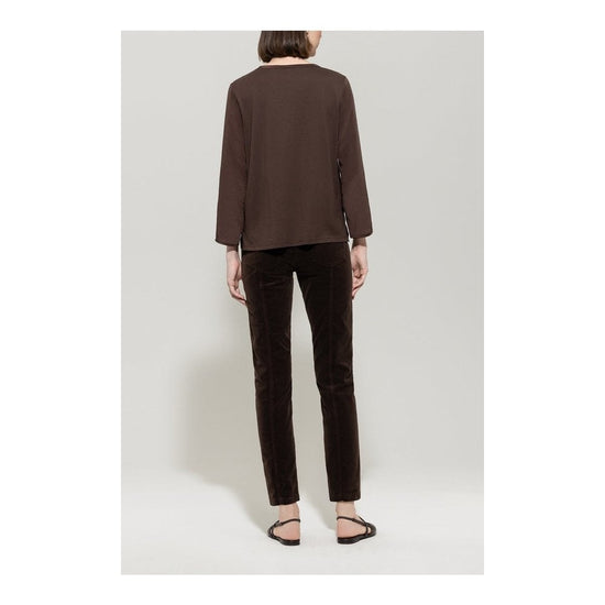 Young Ideas/Henmores - Autumn Glow Skinny Velvet Trouser - 780 Deep Brown - 8