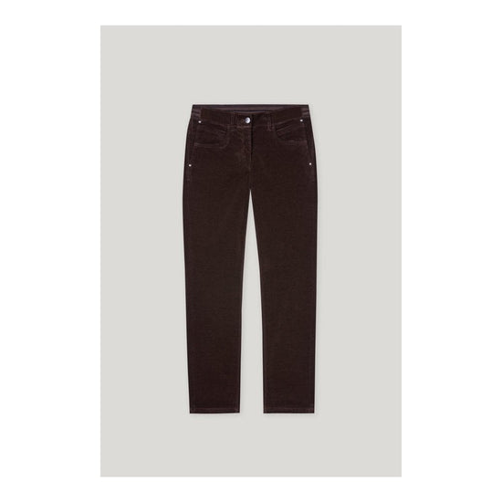 Young Ideas/Henmores - Autumn Glow Skinny Velvet Trouser - 780 Deep Brown - 8