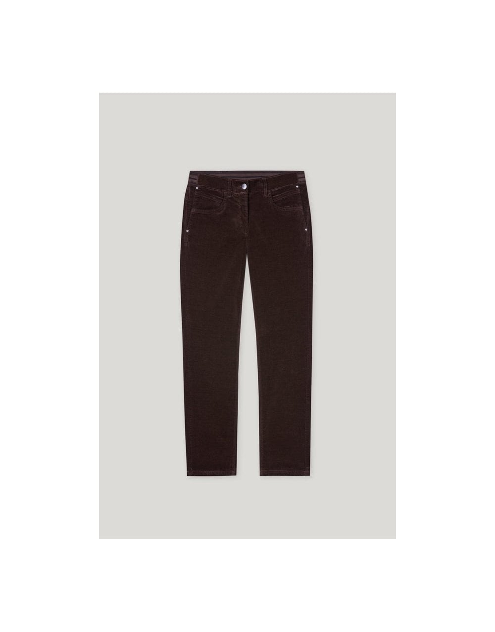 Young Ideas/Henmores - Autumn Glow Skinny Velvet Trouser - 780 Deep Brown - 8