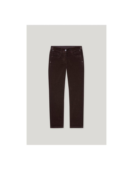 Young Ideas/Henmores - Autumn Glow Skinny Velvet Trouser - 780 Deep Brown - 8