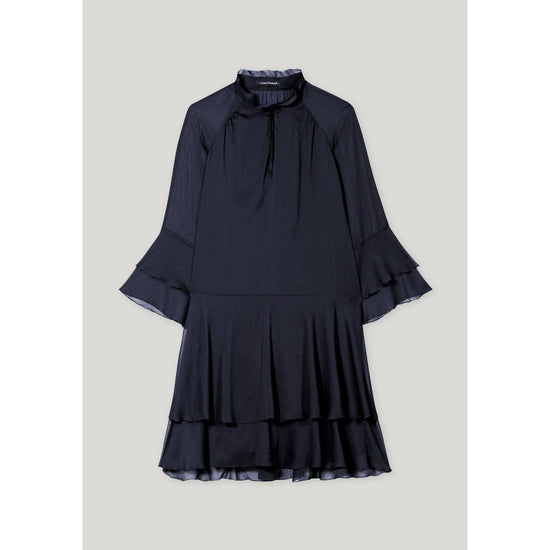 Young Ideas/Henmores - Bohemian Vibes Dress with Frill Detail - 293 Navy - 8