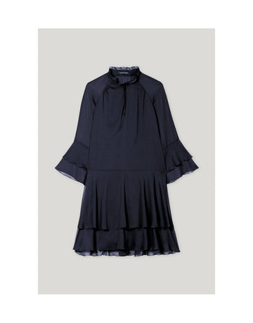 Young Ideas/Henmores - Bohemian Vibes Dress with Frill Detail - 293 Navy - 8