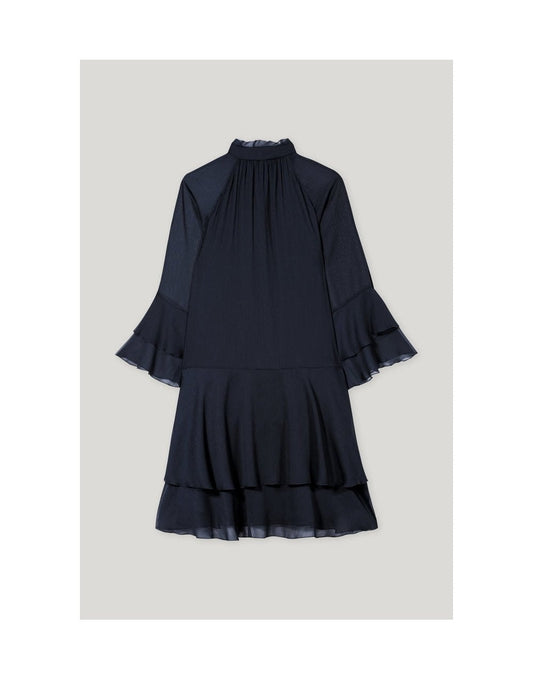 Young Ideas/Henmores - Bohemian Vibes Dress with Frill Detail - 293 Navy - 8