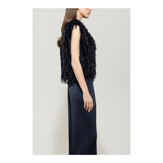 Young Ideas/Henmores - Bohemian Vibes Feather Effect Gilet - 293 Navy - 8