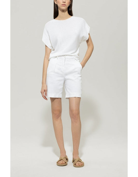 Young Ideas/Henmores - Button Up Shorts - 0100 Bleached White - 10