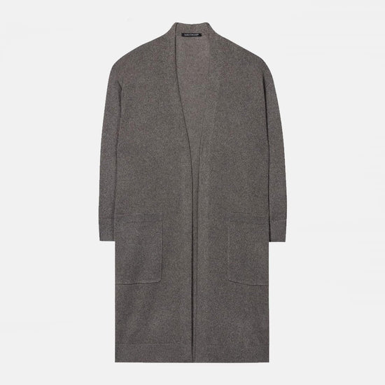 Young Ideas/Henmores - Double Pocket Crop Sleeve Long Cardigan - 163 Grey - 10