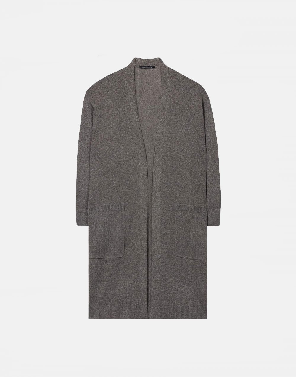 Young Ideas/Henmores - Double Pocket Crop Sleeve Long Cardigan - 163 Grey - 10