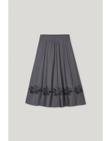Young Ideas/Henmores - Embroidered Elasticated Waist Midi Skirt - 0103 Off White - 8