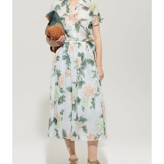 Young Ideas/Henmores - Faded Floral Pleated Midi Skirt - 3109 Floral Print - 10