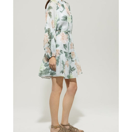 Young Ideas/Henmores - Faded Floral V Neck Short Dress - 3109 Floral Print - 8