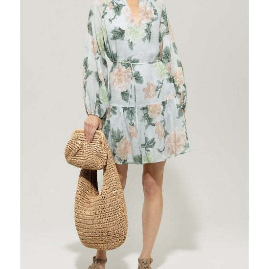 Young Ideas/Henmores - Faded Floral V Neck Short Dress - 3109 Floral Print - 8