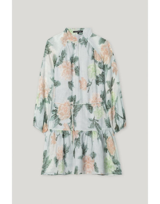 Young Ideas/Henmores - Faded Floral V Neck Short Dress - 3109 Floral Print - 8