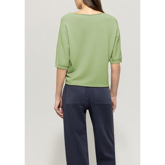 Young Ideas/Henmores - V - Neck Short Sleeve Cashmere Blend Jumper - 219 Light Blue - 10