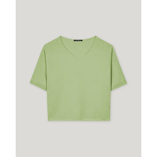 Young Ideas/Henmores - V - Neck Short Sleeve Cashmere Blend Jumper - 219 Light Blue - 10