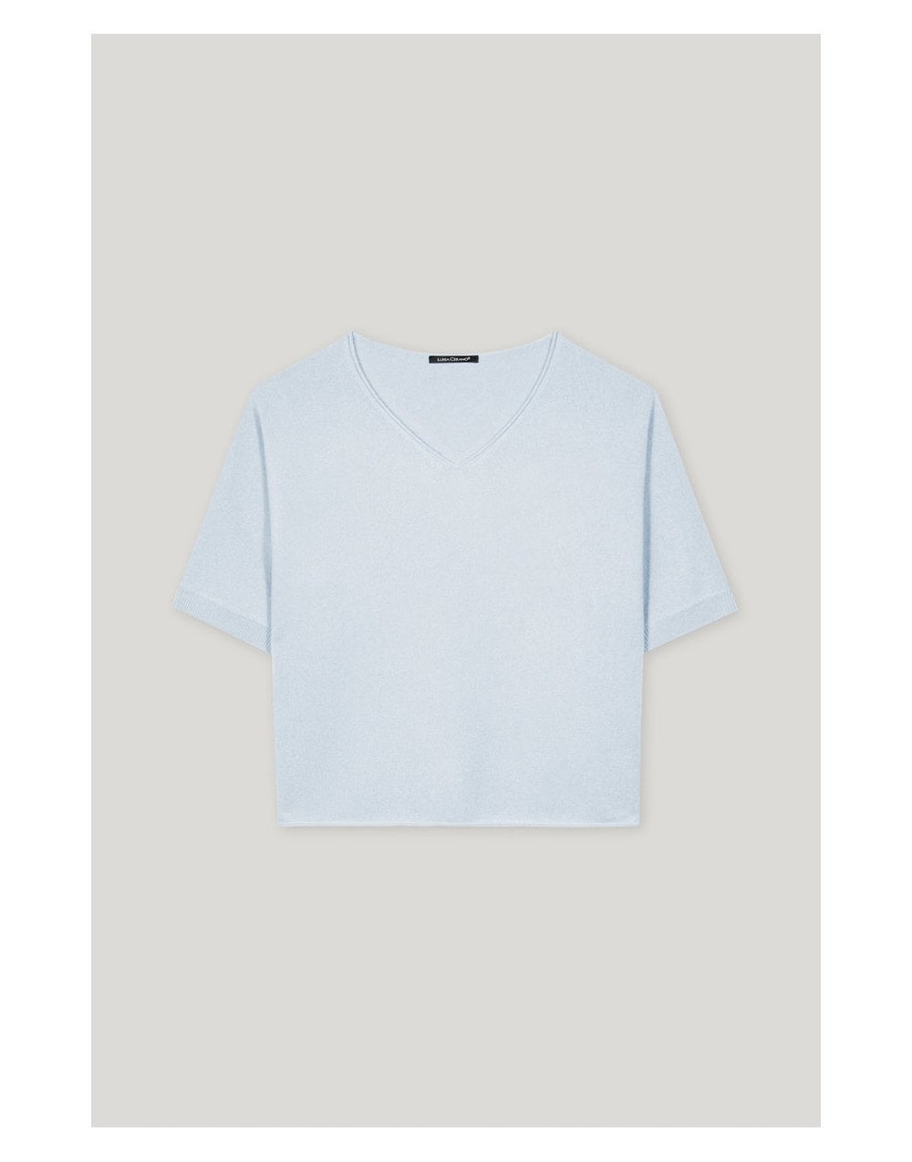 Young Ideas/Henmores - V - Neck Short Sleeve Cashmere Blend Jumper - 219 Light Blue - 10