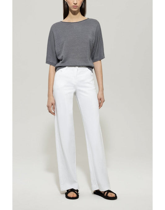 Young Ideas/Henmores - Wide Leg Relaxed Jeans - 0100 Bleached White - 8