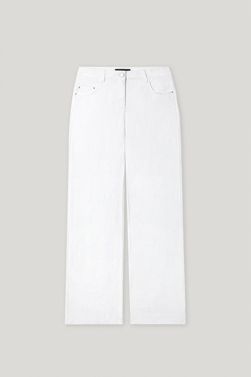 Young Ideas/Henmores - Wide Leg Relaxed Jeans - 0100 Bleached White - 8