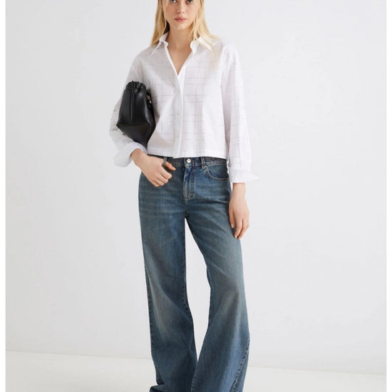 Young Ideas/Henmores - Acume Diamante Square Detail Short Shirt - 007 White - 8