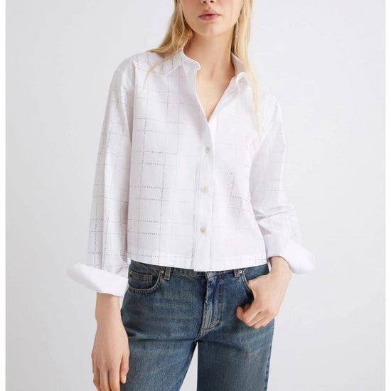 Young Ideas/Henmores - Acume Diamante Square Detail Short Shirt - 007 White - 8