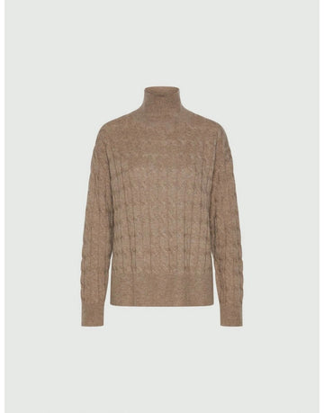 Young Ideas/Henmores - Aereo Textured Knit Funnel Neck Jumper - 001 Ivory - S