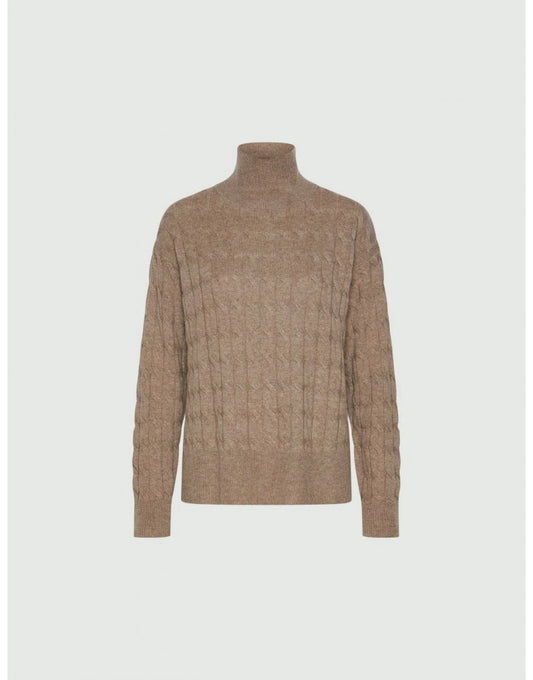 Young Ideas/Henmores - Aereo Textured Knit Funnel Neck Jumper - 001 Ivory - S