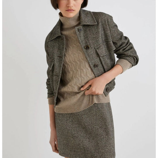 Young Ideas/Henmores - Aereo Textured Knit Funnel Neck Jumper - 001 Ivory - S