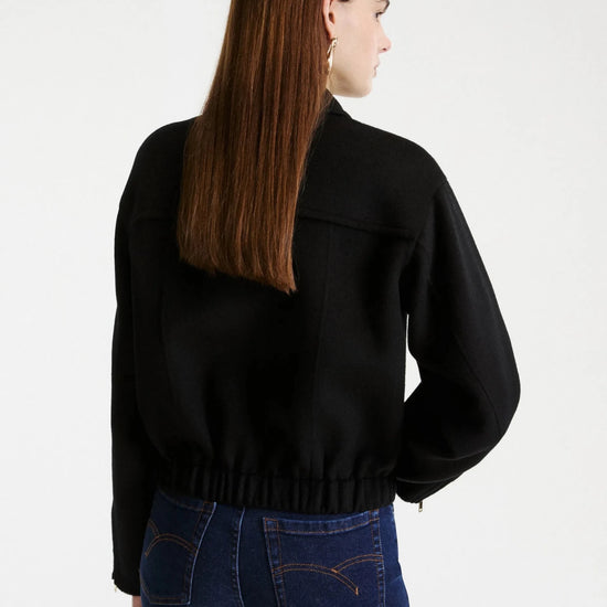 Young Ideas & Henmores -Alarico Elasticated Bottom Short Jacket -004 Black -8