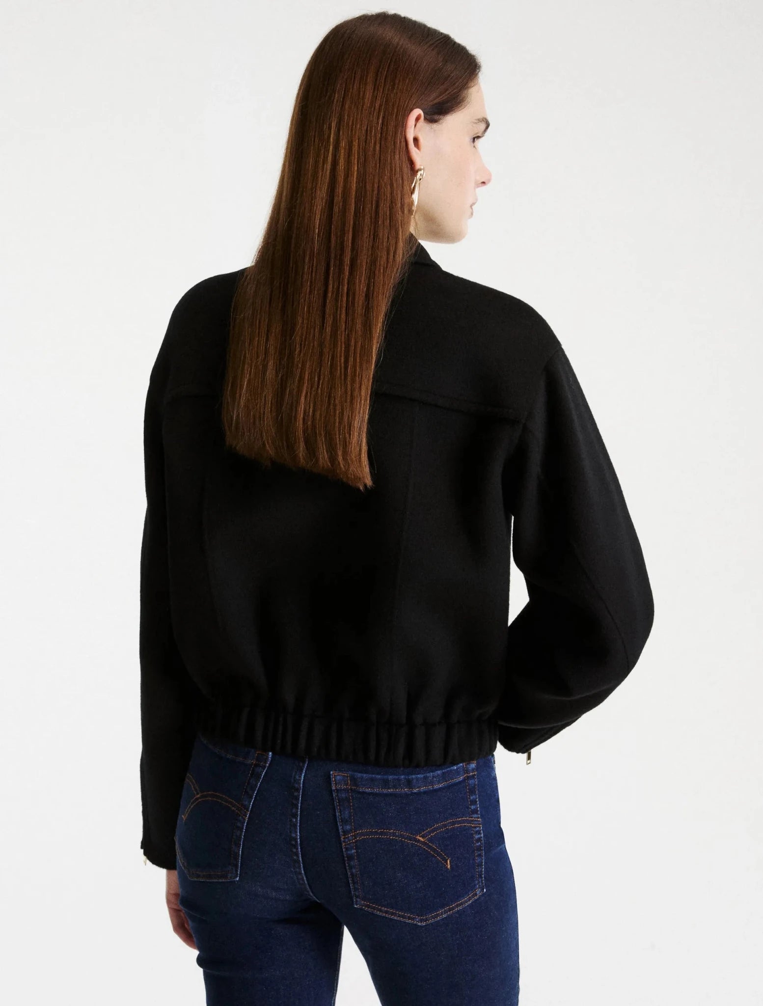 Young Ideas & Henmores -Alarico Elasticated Bottom Short Jacket -004 Black -8