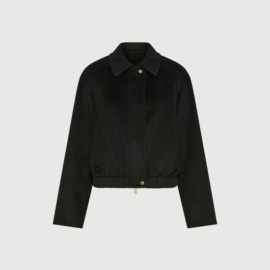 Young Ideas & Henmores -Alarico Elasticated Bottom Short Jacket -004 Black -8