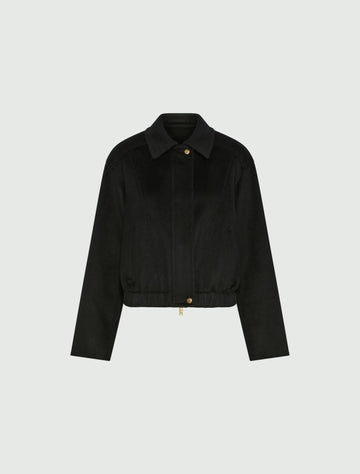 Young Ideas & Henmores -Alarico Elasticated Bottom Short Jacket -004 Black -8