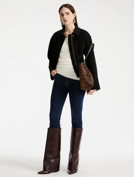 Young Ideas & Henmores -Alarico Elasticated Bottom Short Jacket -004 Black -8