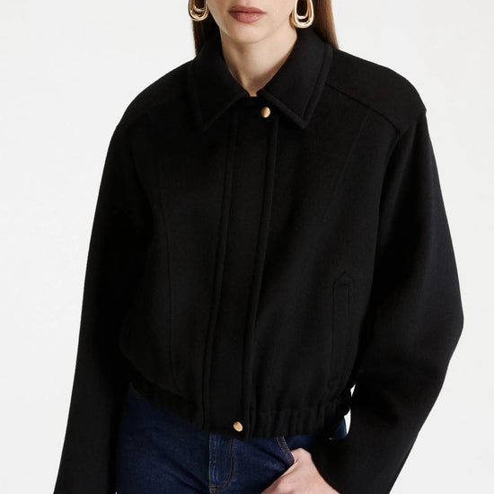 Young Ideas & Henmores -Alarico Elasticated Bottom Short Jacket -004 Black -8