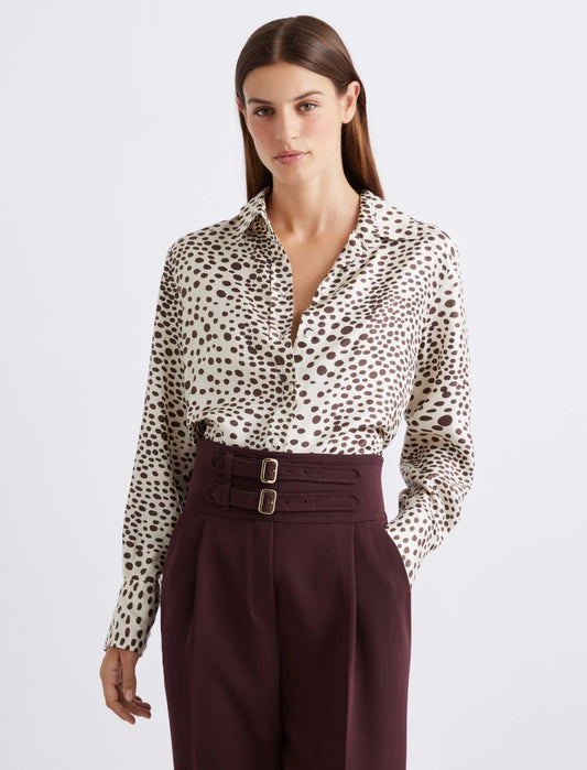 Young Ideas/Henmores - Alve Spotted Silk Shirt - 006 Cream Spot - 6