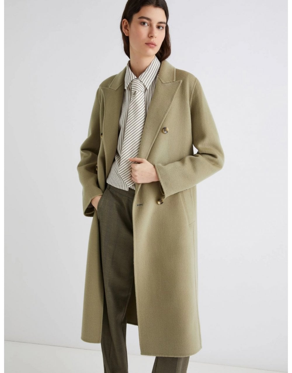 Young Ideas/Henmores - Ara Double Breasted Wool Coat - 006 Sage - 8