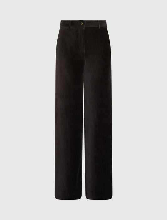 Young Ideas & Henmores -Astrale Corduroy Wide Leg Trousers -002 Dark Grey -8