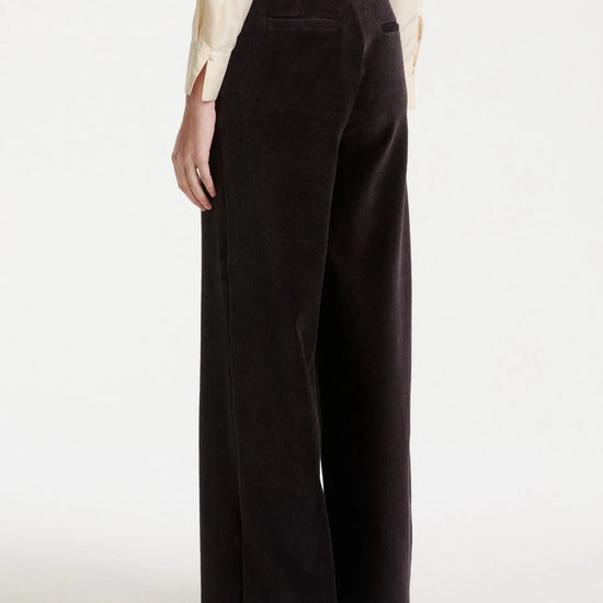 Young Ideas & Henmores -Astrale Corduroy Wide Leg Trousers -002 Dark Grey -8