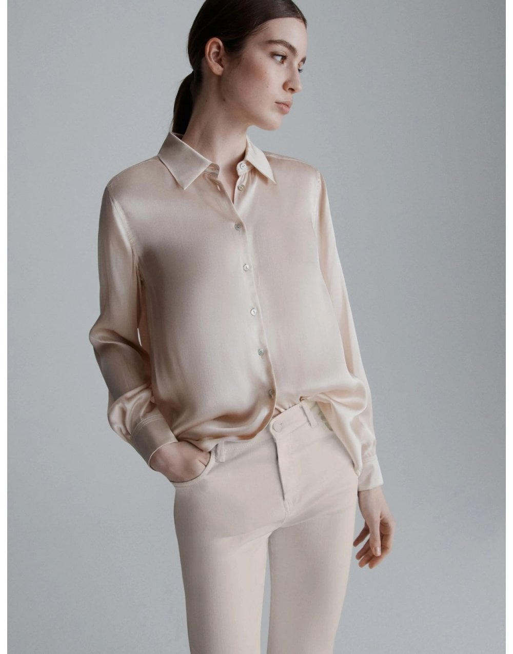 Young Ideas/Henmores - Bunny Satin Shirt - 001 Cream - 8
