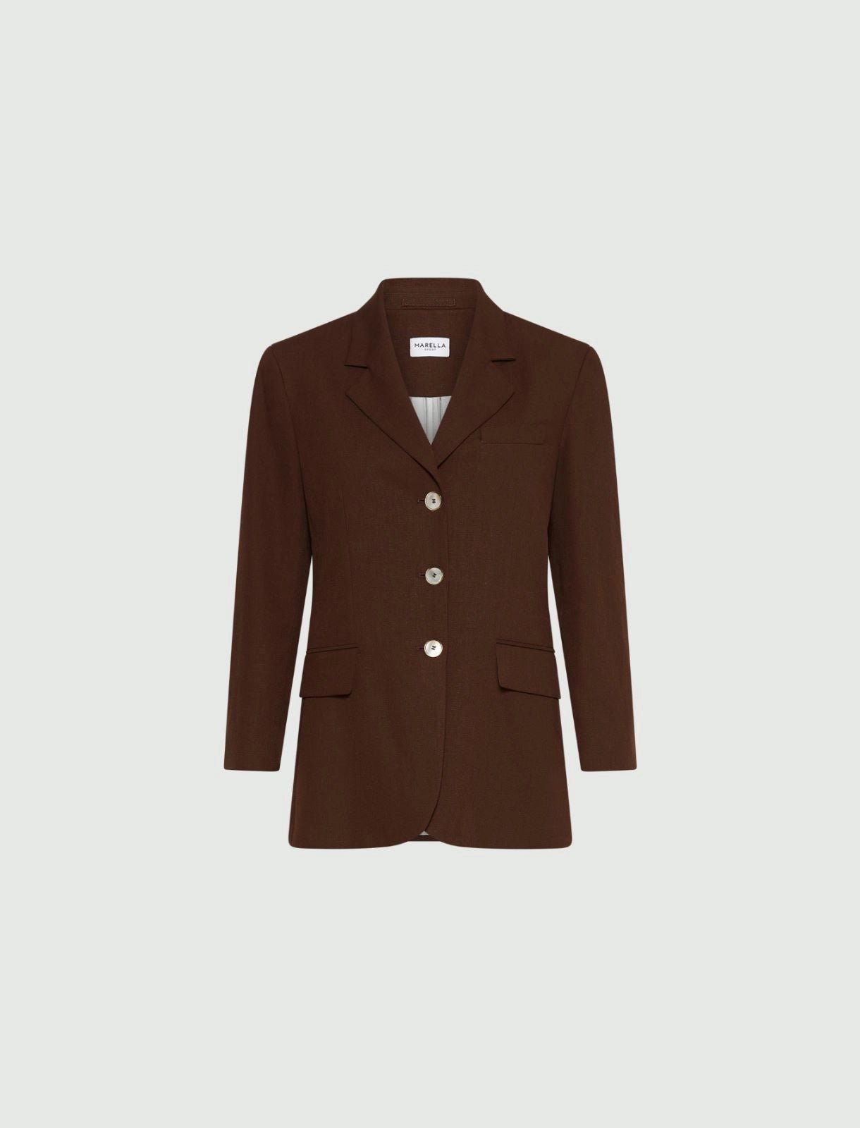 Young Ideas/Henmores - Cachi Linen Mix Blazer - 002 Brown - 8