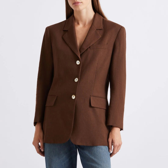 Young Ideas/Henmores - Cachi Linen Mix Blazer - 002 Brown - 8