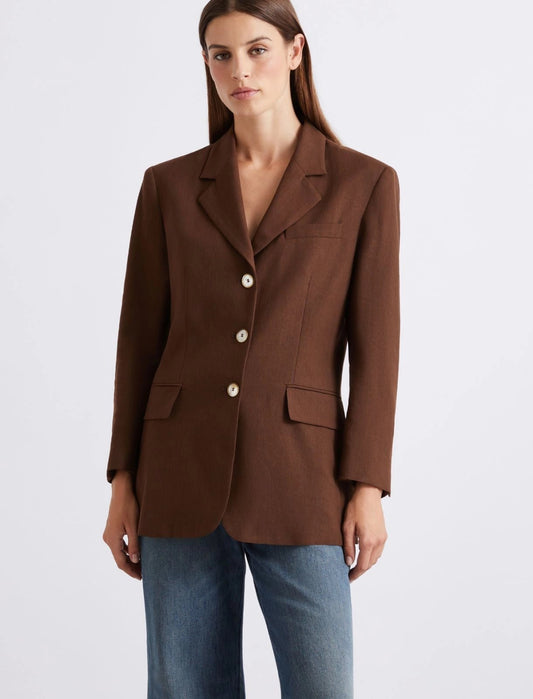 Young Ideas/Henmores - Cachi Linen Mix Blazer - 002 Brown - 8