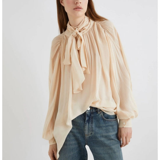 Young Ideas/Henmores - Canapa Georgette Blouse - 001 Powder - 8