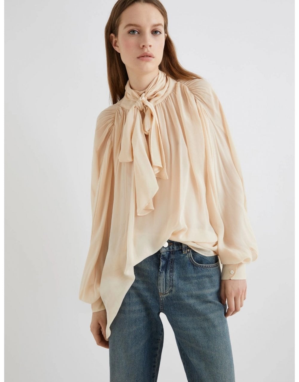 Young Ideas/Henmores - Canapa Georgette Blouse - 001 Powder - 8