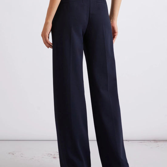 Young Ideas/Henmores - Clarino Straight Leg Jersey Trousers - 004 Navy - 8